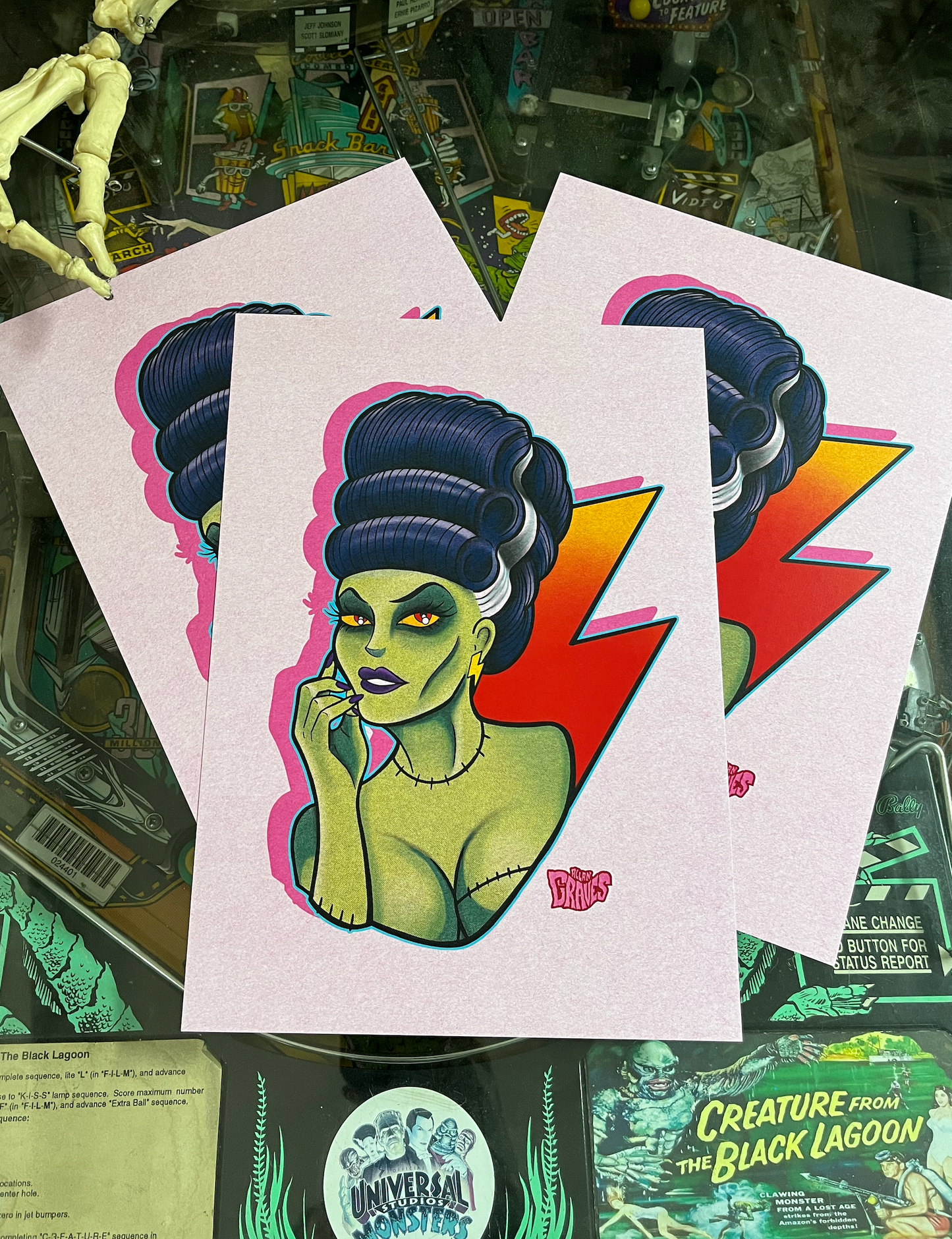 BRIDE OF FRANKENSTEIN A4 HORROR PRINT
