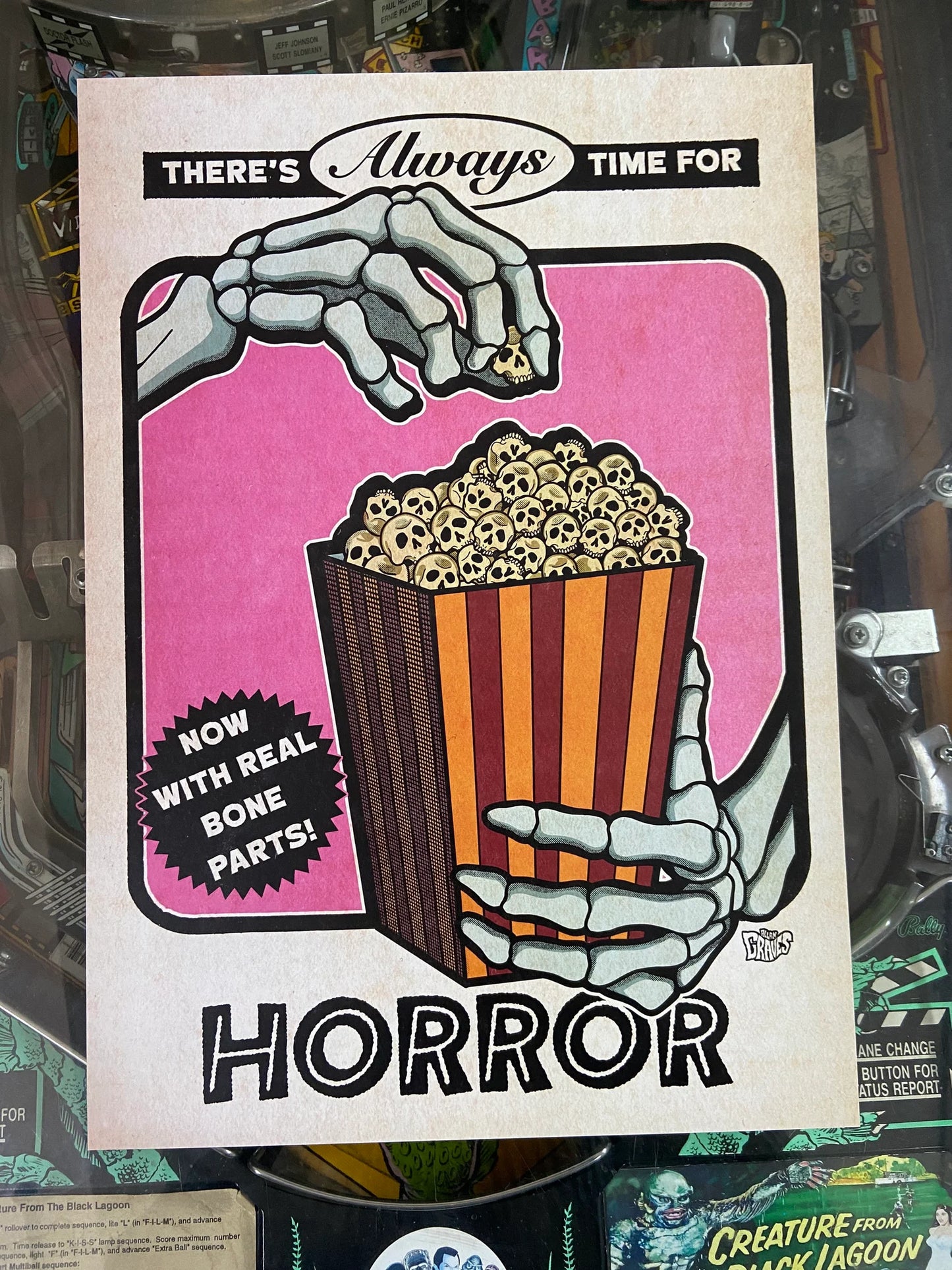 HORROR TIME VINTAGE MOVIE THEMED A3 PRINT