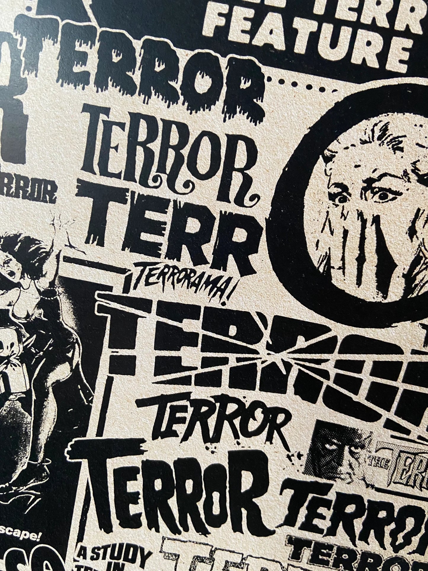TERROR IS THE WORD HORROR MOVIE A3 PRINT