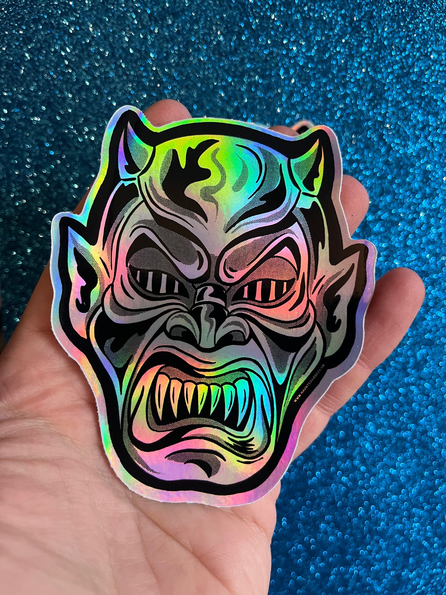 DEMONS MASK  HORROR MOVIE STICKER