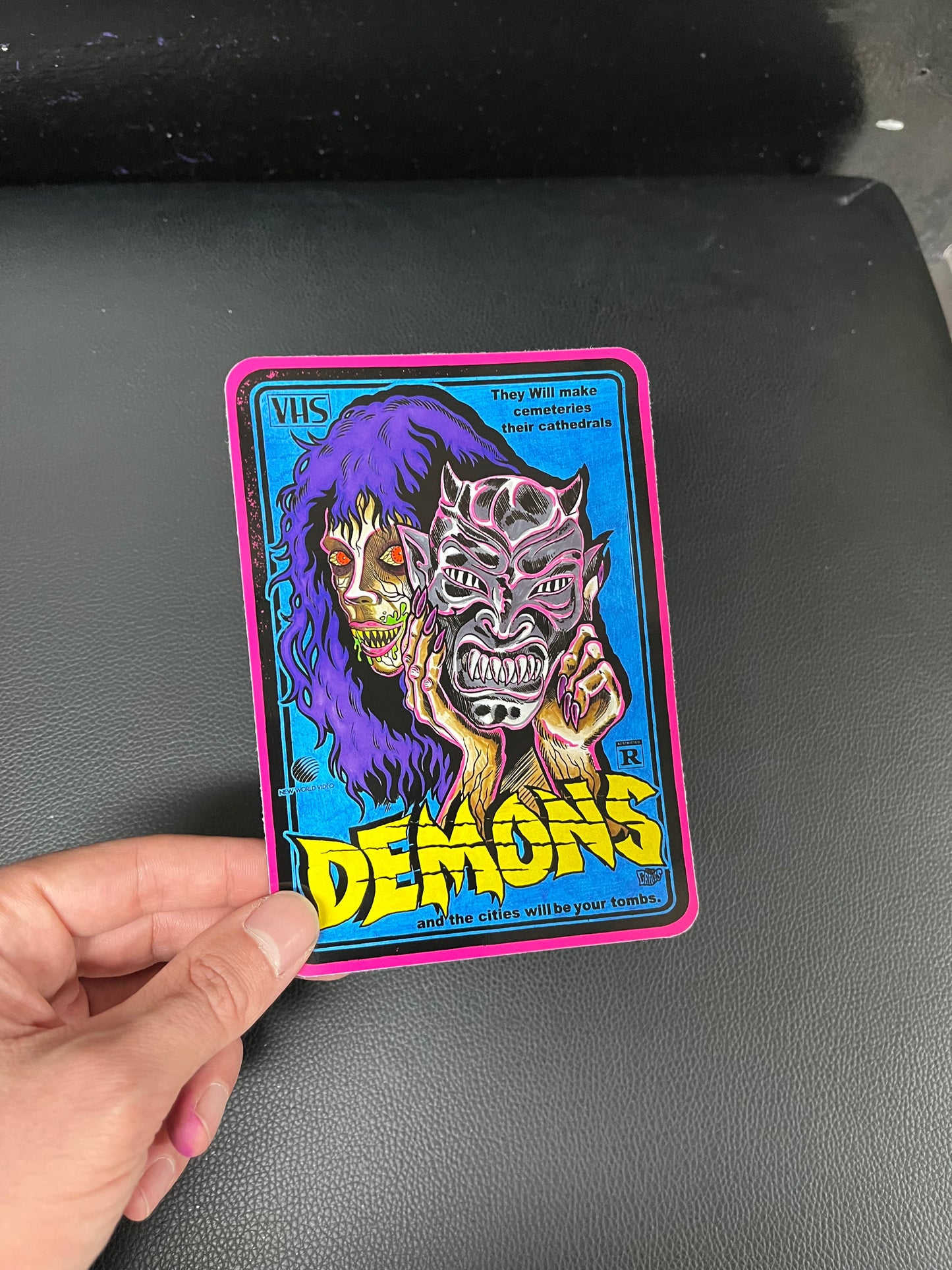 DEMONS INSPIRED HORROR MOVIE STICKER