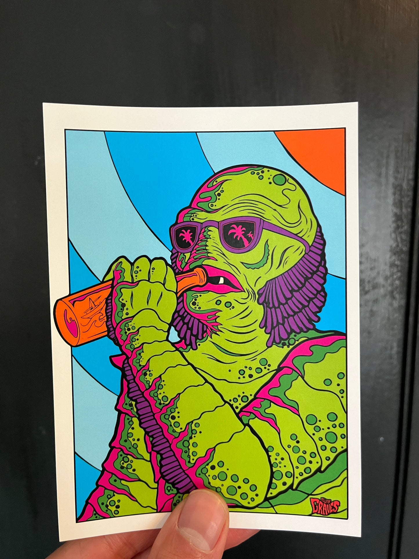 CREATURE FROM THE BLACK LAGOON INSPIRED MINI PRINT HORROR POSTCARD