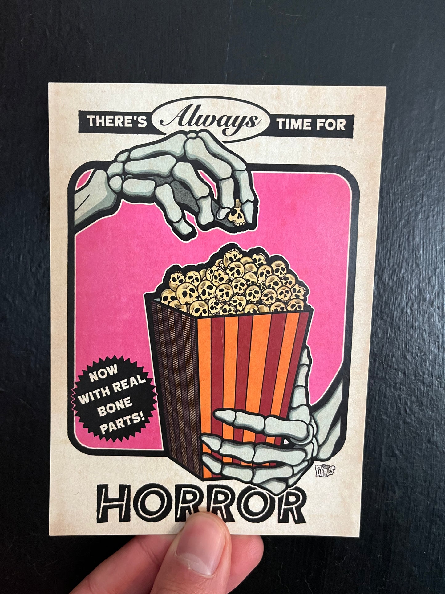 A6 TIME FOR HORROR MINI PRINT POSTCARD