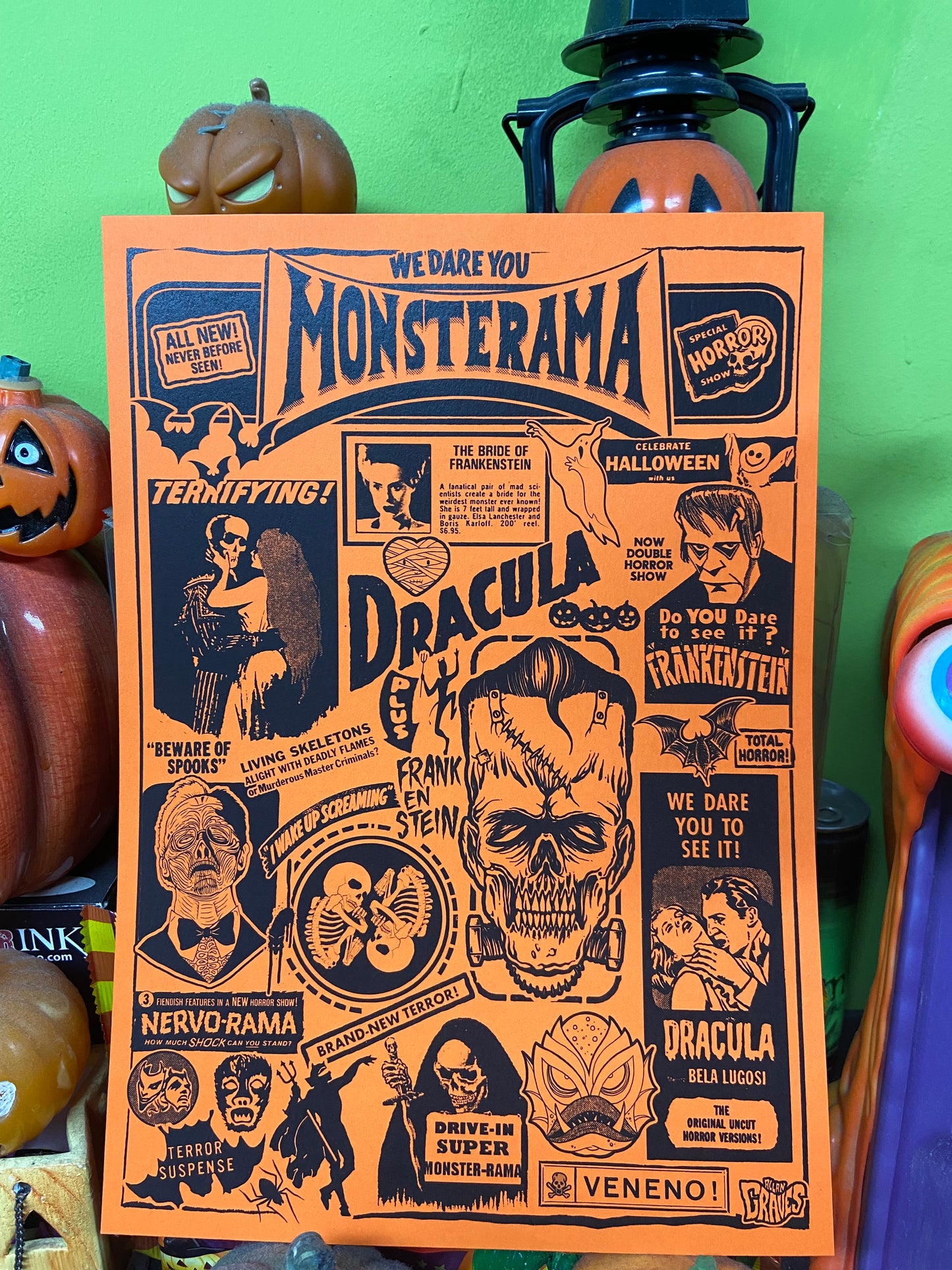 MONSTERAMA HORROR MOVIE A3 PRINT
