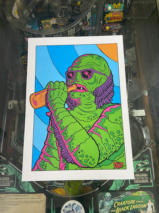 Creature from the black lagoon inspired  HORROR MOVIE  print