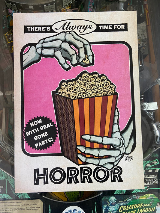 HORROR TIME VINTAGE MOVIE THEMED  A3 PRINT
