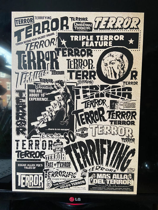 TERROR IS THE WORD  HORROR MOVIE A3 PRINT