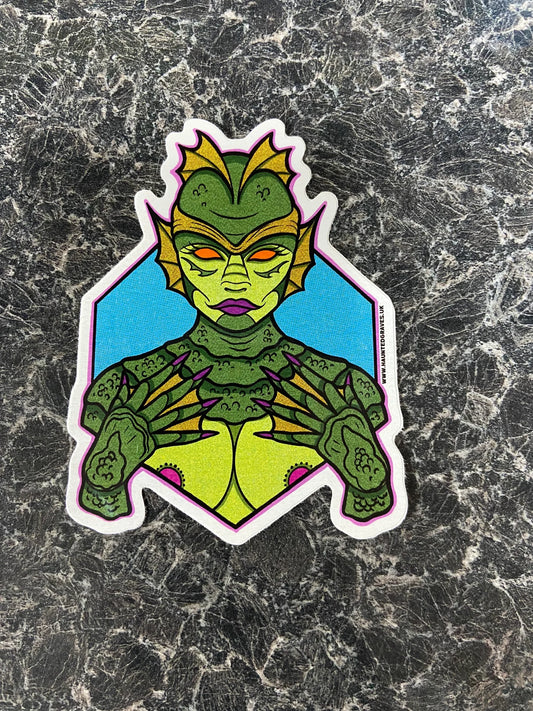 GIRL FROM THE BLACK LAGOON HORROR MOVIE STICKER